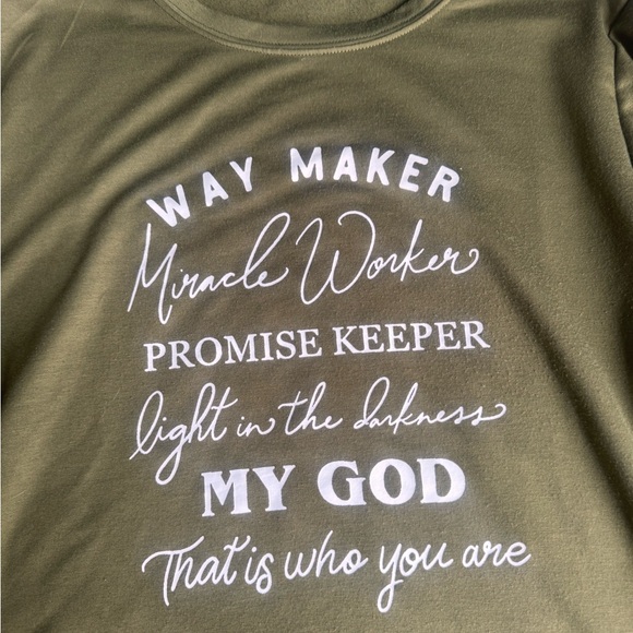 Olive Green Way Maker light women’s Sweatshirt - Picture 2 of 5